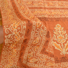 Load image into Gallery viewer, Sanskriti Vintage Sarees Green Batik Printed Pure Silk Sari Floral Craft Fabric
