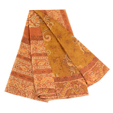 Load image into Gallery viewer, Sanskriti Vintage Sarees Green Batik Printed Pure Silk Sari Floral Craft Fabric
