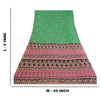Sanskriti Vintage Sarees Indian Green Pure Silk Printed Sari Floral Craft Sustainable Fabric