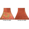 Sanskriti Vintage Sarees From India Brown Pure Silk Printed Sari Craft Sustainable Fabric