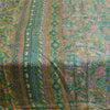 Sanskriti Vintage Sarees Indian Green 100% Pure Silk Printed Sari Craft Sustainable Fabric
