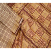 Sanskriti Vintage Sarees Brown Printed Pure Silk Zari Border Sari Craft Sustainable Fabric
