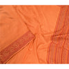 Sanskriti Vintage Sarees Indian Orange Pure Silk Printed Sari 5yd Craft Sustainable Fabric