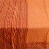 Sanskriti Vintage Sarees Indian Orange Pure Silk Printed Sari 5yd Craft Sustainable Fabric
