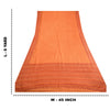 Sanskriti Vintage Sarees Indian Orange Pure Silk Printed Sari 5yd Craft Sustainable Fabric