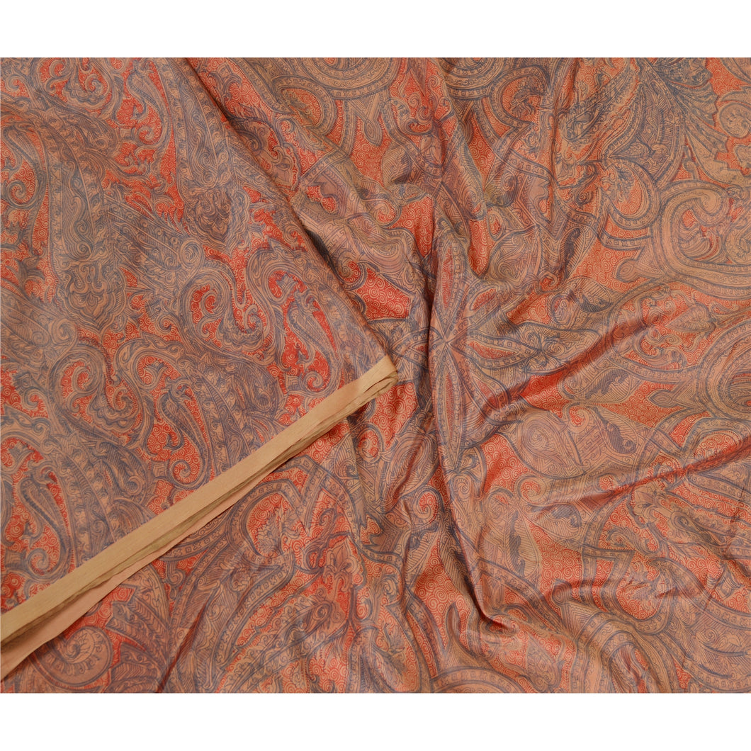 Sanskriti Vintage Sarees From India Multi Pure Silk Printed Sari Craft Fabric