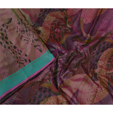 Load image into Gallery viewer, Sanskriti Vintage Sarees Shades of Purple Pure Silk Printed Sari Craft Fabric
