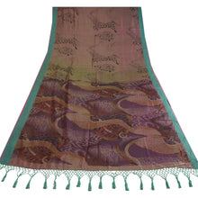 Load image into Gallery viewer, Sanskriti Vintage Sarees Shades of Purple Pure Silk Printed Sari Craft Fabric
