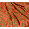 Sanskriti Vintage Sarees Red Pure Silk Printed Sari Floral Soft 5yd Craft Sustainable Fabric