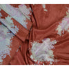 Sanskriti Vintage Sarees Dusty Red Pure Silk Printed Sari Floral Craft Sustainable Fabric