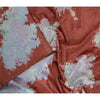 Sanskriti Vintage Sarees Dusty Red Pure Silk Printed Sari Floral Craft Sustainable Fabric