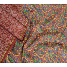 Load image into Gallery viewer, Sanskriti Vintage Sarees Indian Red Pure Silk Printed Woven Sari Craft Fabric
