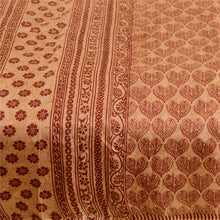 Load image into Gallery viewer, Sanskriti Vintage Sarees Salted Caramel Pure Silk Printed Sari Soft Craft Fabric
