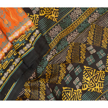 Load image into Gallery viewer, Sanskriti Vintage Sarees Orange Indian 100% Pure Silk Printed Sari Craft Fabric
