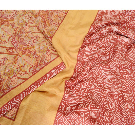 Sanskriti Vintage Sarees Multi Indian Pure Silk Printed Sari Decor Craft Sustainable Fabric