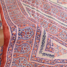 Load image into Gallery viewer, Sanskriti Vintage Sarees Ivory Indian Pure Silk Printed Sari Soft Craft Fabric

