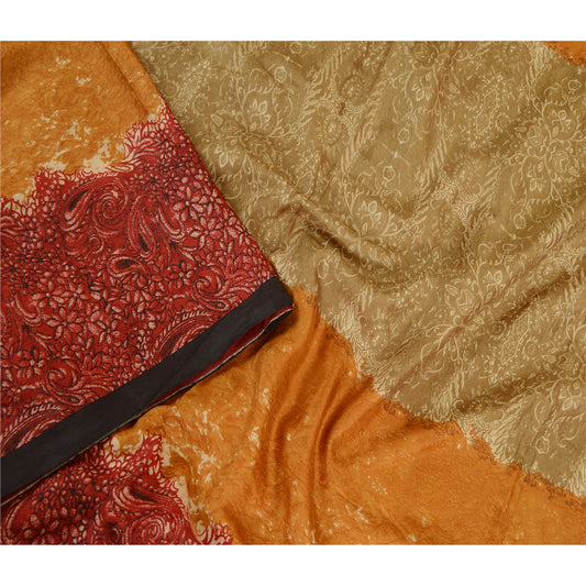 Sanskriti Vintage Sarees Multi Indian Pure Silk Printed Sari Soft Craft Sustainable Fabric