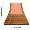 Sanskriti Vintage Sarees Pale Cream Indian Pure Silk Printed Sari Craft Sustainable Fabric