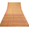 Sanskriti Vintage Sarees From India Beige Printed Pure Silk Sari Craft Sustainable Fabric