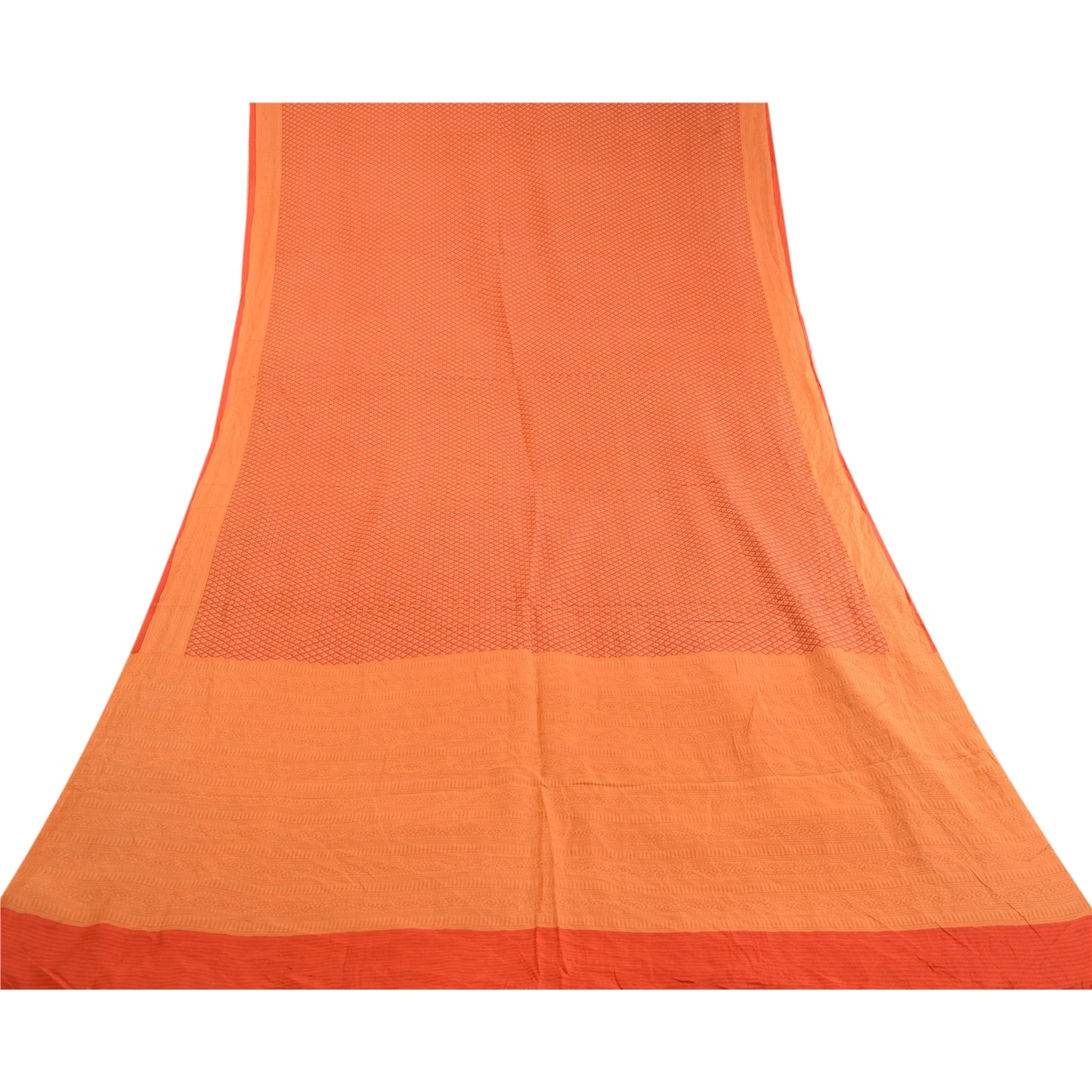 Sanskriti Vintage Sarees Indian Red Printed Pure Silk Sari Soft 5yd Craft Sustainable Fabric