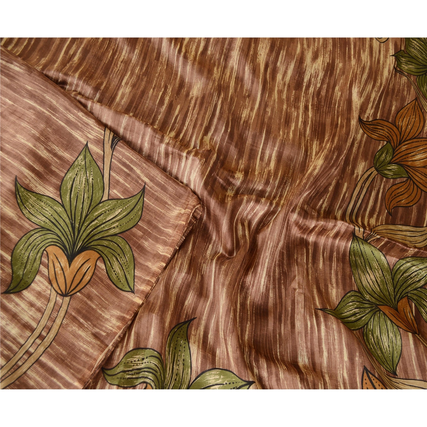 Sanskriti Vintage Sarees Quilting Felting Craft Sustainable Fabric Pure Silk Printed Sari