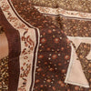 Sanskriti Vintage Sarees Brown 100% Pure Silk Printed Sari Soft 5yd Craft Sustainable Fabric