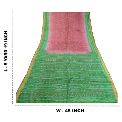 Sanskriti Vintage Sarees Purple Printed Pure Silk Sari Floral 5yd Craft Sustainable Fabric