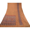 Sanskriti Vintage Sarees Brown 100% Pure Silk Printed Sari Floral Craft Sustainable Fabric