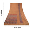 Sanskriti Vintage Sarees Brown 100% Pure Silk Printed Sari Floral Craft Sustainable Fabric