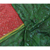 Sanskriti Vintage Sarees Red Zari Border Pure Silk Printed Sari 5yd Craft Sustainable Fabric