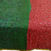 Sanskriti Vintage Sarees Red Zari Border Pure Silk Printed Sari 5yd Craft Sustainable Fabric