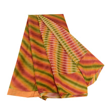 Load image into Gallery viewer, Sanskriti Vintage Sarees Multi Leheria Printed Pure Silk Sari Soft Craft Fabric
