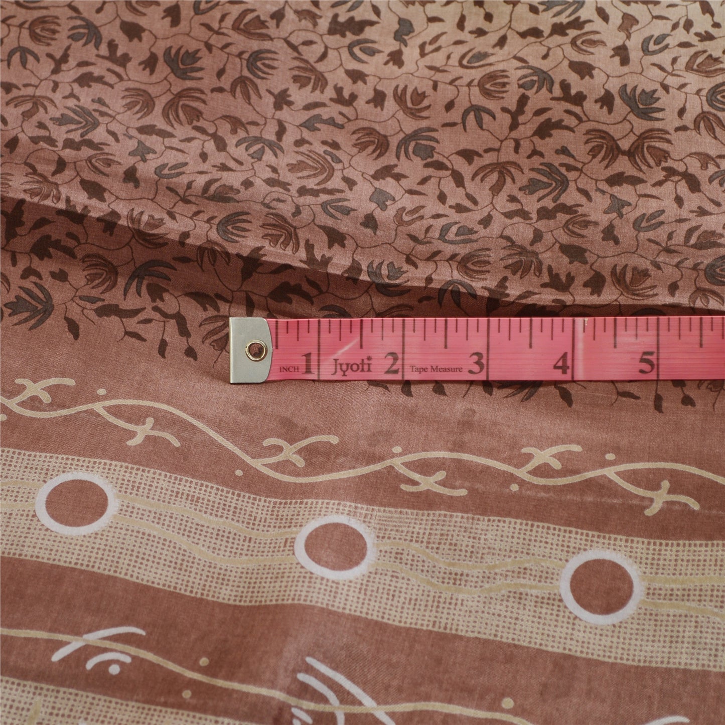 Sanskriti Vintage Sarees Shades of Brown Printed Pure Silk Sari 5yd Craft Sustainable Fabric