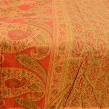 Load image into Gallery viewer, Sanskriti Vintage Sarees From India Orange Pure Silk Printed Sari Craft Fabric
