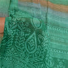 Sanskriti Vintage Sarees Green Pure Silk Printed Sari Floral Soft Craft Sustainable Fabric