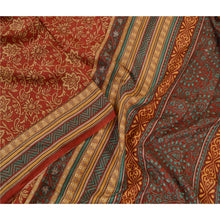 Load image into Gallery viewer, Sanskriti Vintage Sarees Red Indian Pure Silk Printed Sari Soft 5yd Craft Fabric
