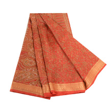 Load image into Gallery viewer, Sanskriti Vintage Sarees Red From India Printed Pure Silk Sari Soft Craft Fabric
