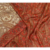 Sanskriti Vintage Sarees Brown 100% Pure Silk Printed Sari Floral Craft Sustainable Fabric