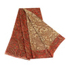 Sanskriti Vintage Sarees Brown 100% Pure Silk Printed Sari Floral Craft Sustainable Fabric