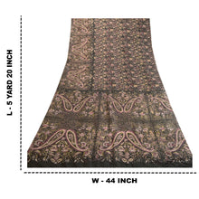 Load image into Gallery viewer, Sanskriti Vintage Sarees From India Black Pure Silk Printed Sari Craft Fabric
