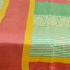 Sanskriti Vintage Green Sarees 100% Pure Silk Printed Sari Craft 5 Yard Sustainable Fabric