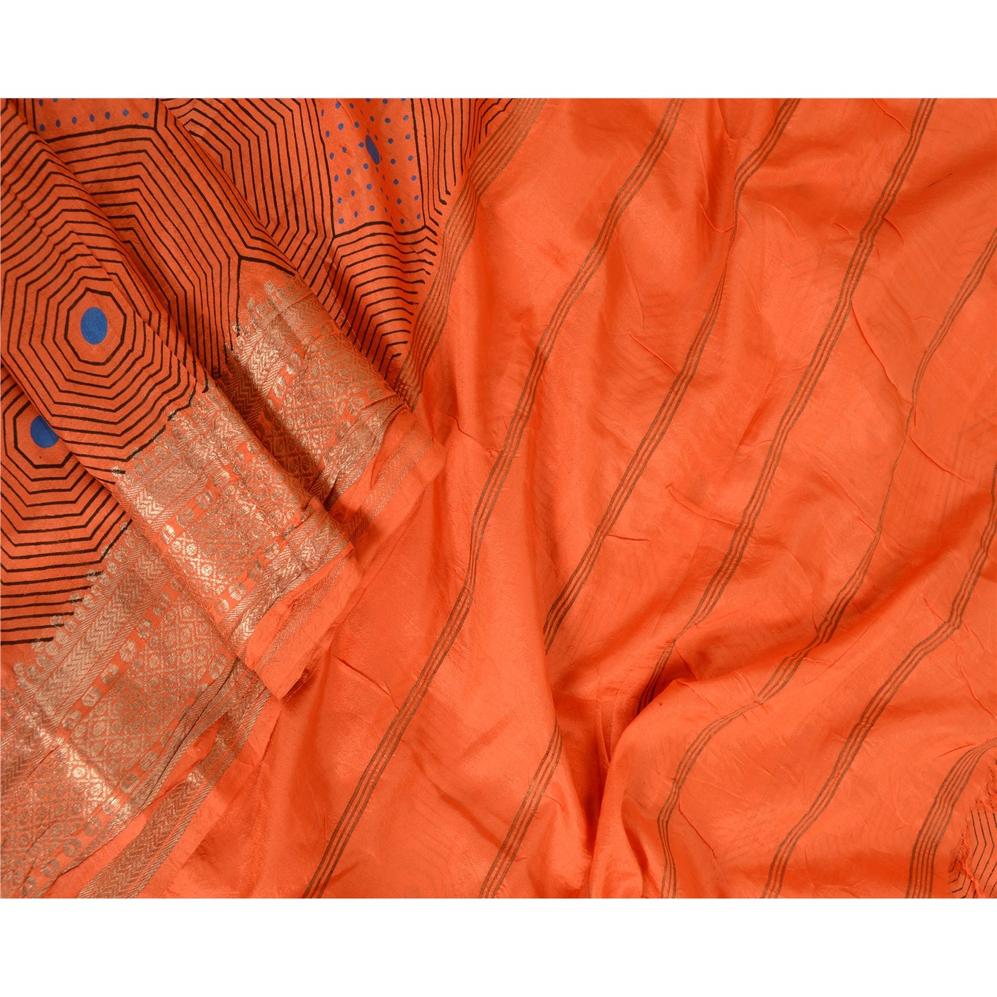 Sanskriti Vintage Sarees Quilting Felting Craft Sustainable Fabric Pure Silk Printed Sari