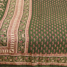 Load image into Gallery viewer, Sanskriti Vintage Sarees Green Indian 100% Pure Silk Printed Sari Craft Fabric
