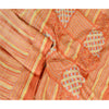 Sanskriti Vintage Rusty Orange Sarees Pure Silk Printed Sari Craft 5 Yard Sustainable Fabric