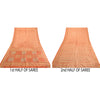 Sanskriti Vintage Rusty Orange Sarees Pure Silk Printed Sari Craft 5 Yard Sustainable Fabric