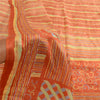 Sanskriti Vintage Rusty Orange Sarees Pure Silk Printed Sari Craft 5 Yard Sustainable Fabric