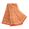 Sanskriti Vintage Rusty Orange Sarees Pure Silk Printed Sari Craft 5 Yard Sustainable Fabric