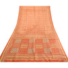 Sanskriti Vintage Rusty Orange Sarees Pure Silk Printed Sari Craft 5 Yard Sustainable Fabric