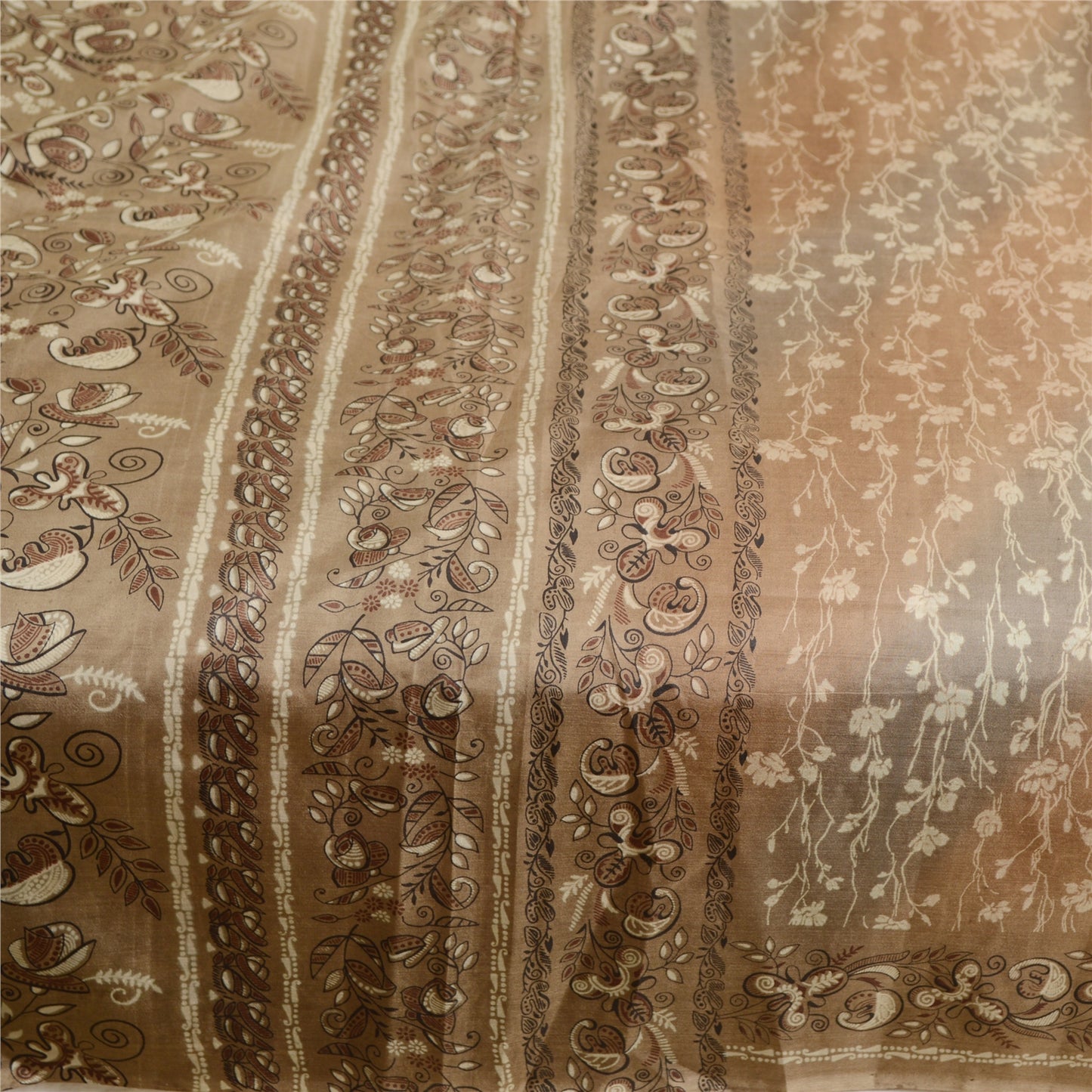 Sanskriti Vintage Sarees Multi Indian Pure Silk Printed Sari Soft Craft Sustainable Fabric