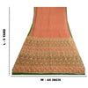 Sanskriti Vintage Sarees Red Indian Printed Pure Silk Sari 5yd Soft Craft Sustainable Fabric